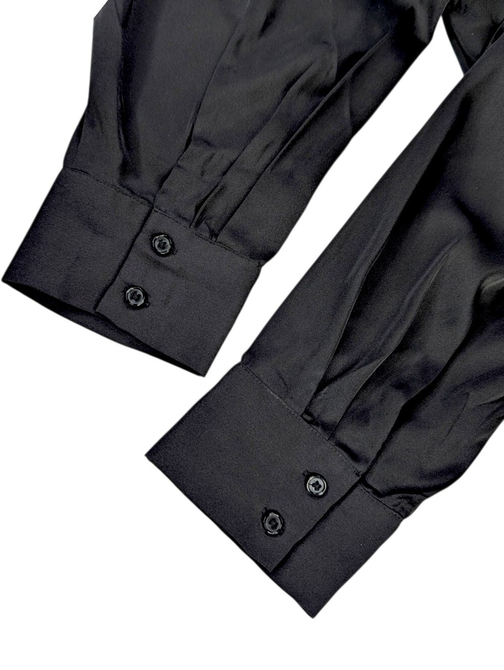 Jones New York JNY Black Satin Button-Down Blouse Womens 2X Long Sleeve Collared - Picture 6 of 9